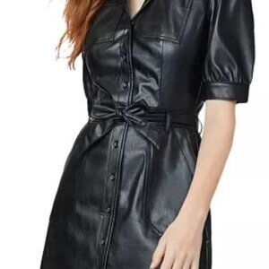 Paige Mayslie Mini Vegan Leather Utility Dress